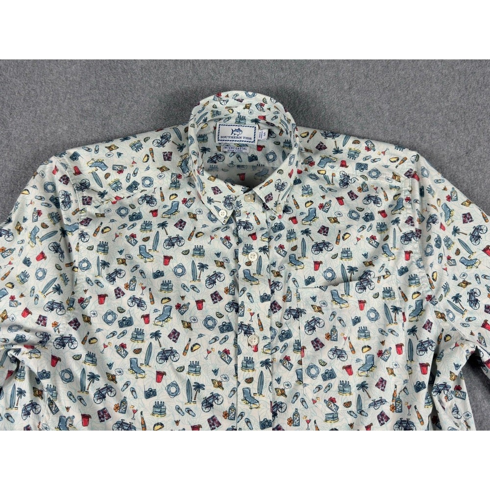 Southern Tide Intercoastal Short Sleeve Go With The Float Shirt Men's Small